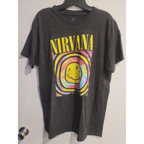 NIRVANA Tie Dye SMILEY LOGO Official T-Shirt SHIRT Gray Size XLarge - Picture 1 of 7